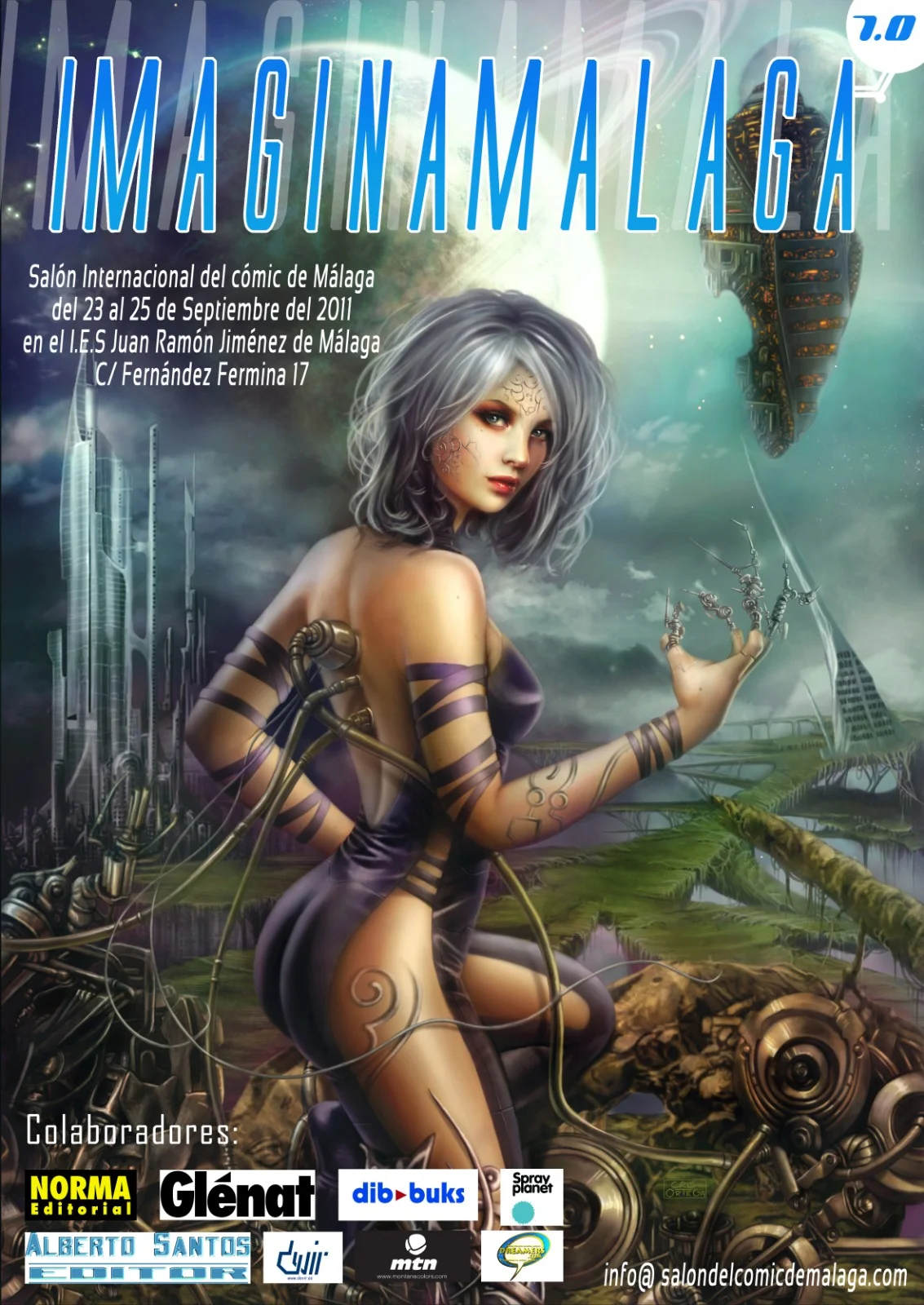 Cartel del evento ImaginaMálaga del año 2011, séptimo salón internacional del cómic de Málaga.