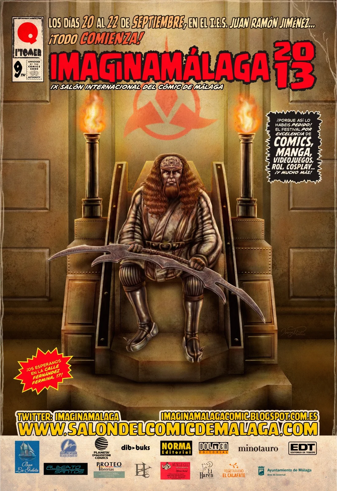 Cartel del evento ImaginaMálaga del año 2013, noveno salón internacional del cómic de Málaga.